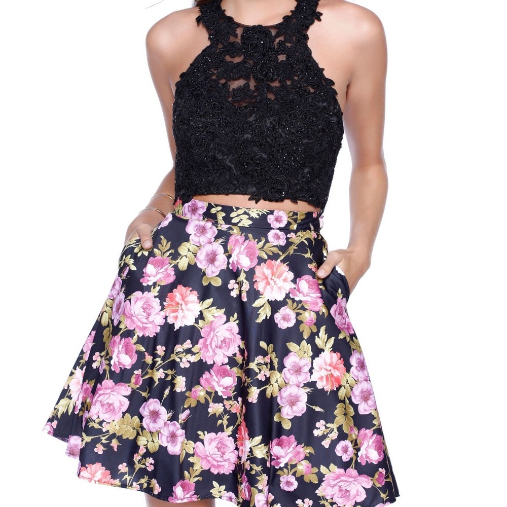 Shail K Women's Formal Floral Cocktail Dress Two Piece 2